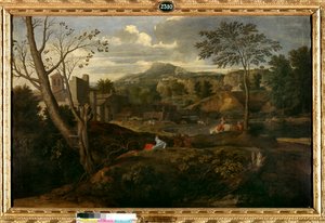 理想的な風景。ニコラ・プッサンの絵画 作： Nicolas Poussin