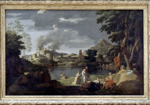 プッサン作「オルフェウスとエウリディケ」、ルーヴル美術館 作： Nicolas Poussin