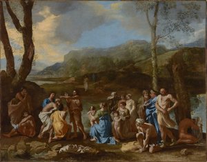 ヨルダン川で洗礼を授ける聖ヨハネ 作： Nicolas Poussin