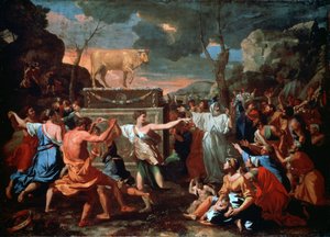 黄金の子牛の礼拝、c1635 作： Nicolas Poussin