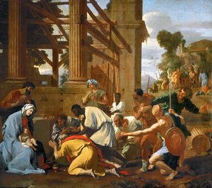賢者の礼拝、1633年。 作： Nicolas Poussin