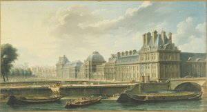 1757年、オルセー通りから見たチュイルリー宮殿（油彩）