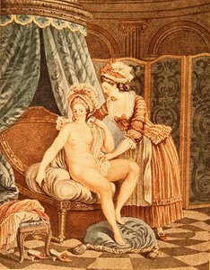 ルイ・マリン・ボネ（1736-93）が彫った「トワレ」（メゾチント）。