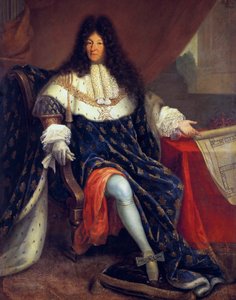 ルイ14世（1638年～1715年）フランス王（1643年～1715年） サン・キュール王家の様子 作： Nicolas Rene Jollain