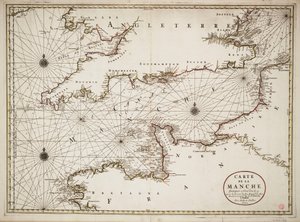 イギリス海峡とイギリス南部およびフランス北部の大西洋沿岸の海図 作： Nicolas Sanson D