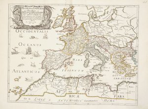 ローマ帝国の地図、1675-76年頃 作： Nicolas Sanson DAbbeville