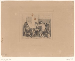 パブで酔っ払った 3 人の農夫 Vive la joie (オブジェクトのタイトル) スケッチ 1837 (シリーズ タイトル) Croquis par Charlet 1837 (シリーズタイトル) 作： Nicolas Toussaint Charlet