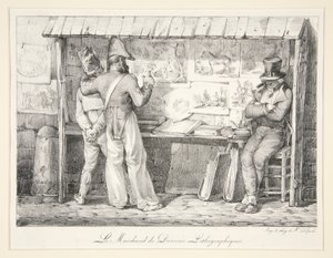石版画の商人 作： Nicolas Toussaint Charlet