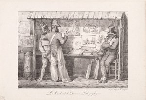 リトグラフの売り手 作： Nicolas Toussaint Charlet