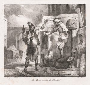 Charletによる石版スケッチ：色の前のフォーム、1823年。 作： Nicolas Toussaint Charlet