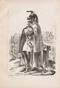 ミリタリーコスチューム：キャバリーマン、1814-1818年。 作： Nicolas Toussaint Charlet