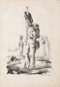 ミリタリーコスチューム：歩兵サージェント、1817-18。 作： Nicolas Toussaint Charlet