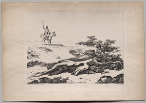 風景の中の馬に乗った兵士