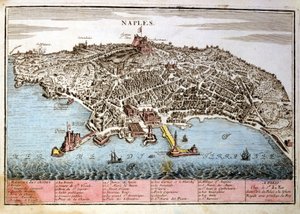 ナポリの街の地図です。ルフェルの地図 作： Nicolas de Fer