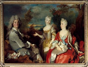 家族の肖像 旧称：画家とその妻と娘の肖像 画家：ニコラ・ド・ラルジリエール（1656-1746） 日1,49 X 2,00 m 作： Nicolas de Largillière