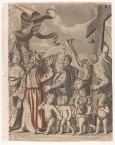 旧約聖書と新約聖書の人物によるキリストの凱旋行列 (第 4 部) Le triomphe de Jesus Christ (オブジェクトのタイトル) 作： Nicolas de Larmessin (I)
