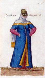 ニカブを持つトルコ人女性（イラスト 作： Nicolas de Nicolay