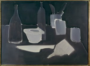 静物画、グリサイル 作： Nicolas de Staël
