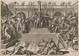 無辜の虐殺 作： Nicolaus Beatrizet, after Marco Dente, after Baccio Bandinelli