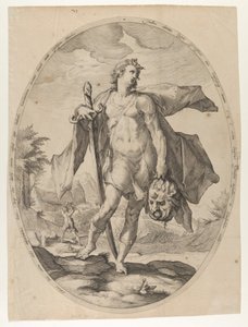 旧約聖書の英雄とヒロインのダビデ、ca。 1597 年。 1597年。 作： Nicolaus Braeu