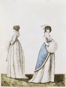 午後はイチジクをドレスアップします。 Nikolaus Heideloffの `Gallery of Fashion &39;Vol II Vol。1802（印刷）の327と328