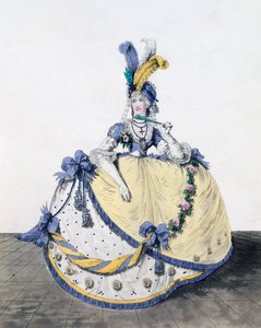 コートドレス、イチジク。 「ファッションのギャラリー」から106、1797