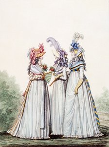 モーニングドレス、イチジク。 16、図17 undイチジク18「ファッションのギャラリー」から、1797