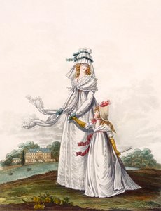 モーニングドレス、イチジク。 63 und fig。 64「ファッションのギャラリー」から、1797