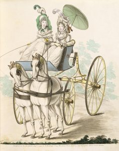 ニコラウスハイデロフのファッションギャラリー、第1巻、1794年8月（印刷）から、フェトンで放映された2人の女性（過失犯）