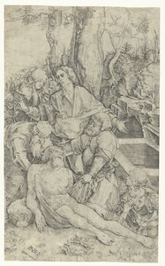 キリストの埋葬 作： Nicoletto da Modena (attributed to)