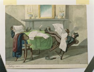 アスターハウス読書室、1840 作： Nicolino Calyo