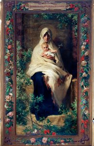 オリーブの木の聖母」の絵画 ニッコロ・バラビーノ（1832-1891） 19世紀 ゲネス、サンタ・マリア・デッラ・チェッラの教会 作： Nicolo Barabino