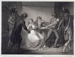 フランス革命: フランス国王ルイ 16 世エリザベート (1764-1794) の妹は、1794 年 10 月 5 日にコンシェルジュ刑務所から釈放されました。 ニッコロ スキャヴォネッティによる彫刻 (1813 年没) パリ、カルナヴァレ美術館