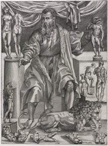 ライオンとバッチョ バンディネッリの肖像 作： Nicolo della Casa