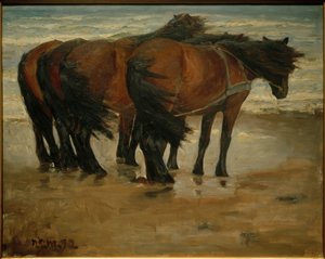 4頭の馬。キャンドルスター 作： Niels Pedersen Mols