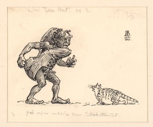 太った猫のイラスト 作： Niels Skovgaard