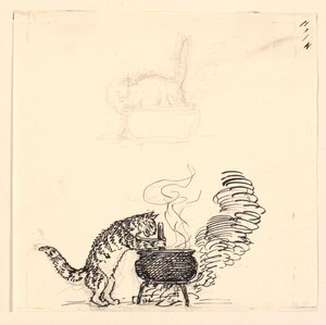 「太った猫」のイラストとスケッチ 作： Niels Skovgaard