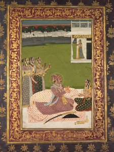 マハラジャサバントシンと配偶者の肖像、バニタニ、1700年代半ば。 作： Nihal Chand