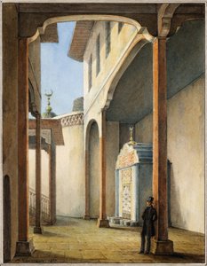 バフチェサライ宮殿の詩人アレクサンドル・プーシキン、1837年 作： Nikanor Grigoryevich Chernetsov