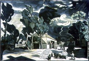 嵐のいる風景」（油彩・キャンバス 作： Nikifor Stepanovich Krylov