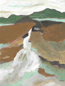 抽象的な山の滝 作： 