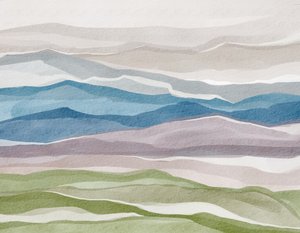 抽象的な水彩画の山々 作： 