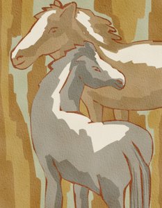 穏やかな馬の家族 作： 