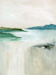 霧の立ち込める海岸の抽象画