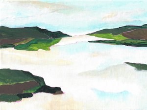 霧の湖の風景 作： 