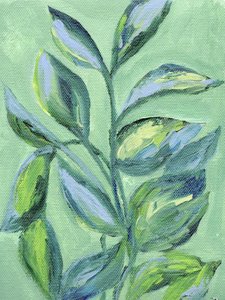 絵画的なグリーンの植物