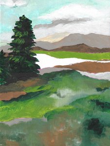 穏やかな山々の風景 作： 