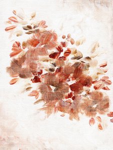 温かみのある抽象的な花柄 作： 