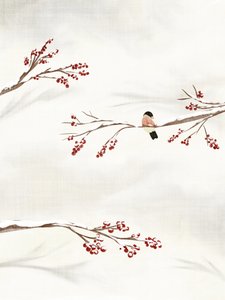 ベリーをついばむ冬の鳥 作： 