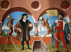 アルブレヒト・カウフの「死の舞踏」サイクルより、死、顧問、管理者（吏員 作： Niklaus Manuel